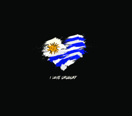 Uruguay grunge flag heart for your design.