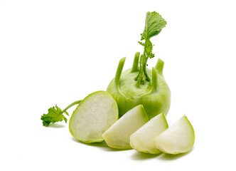 kohlrabi vegetable isolated on white background