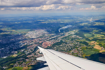 Fototapeta na wymiar Luftaufnahme aus einem Flugzeug über Deutschland