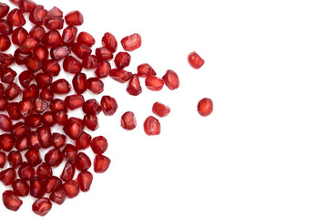 Pomegranate seeds isolated on white background With clipping path