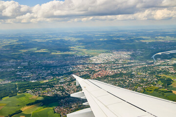Luftaufnahme aus einem Flugzeug über Deutschland