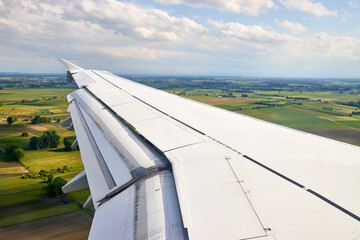 Luftaufnahme aus einem Flugzeug über Deutschland