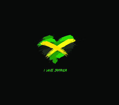 Jamaica grunge flag heart for your design.