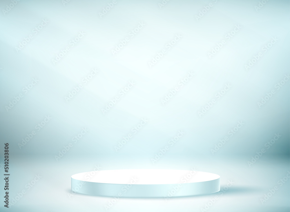 Poster 3d vector mockup with circle stage