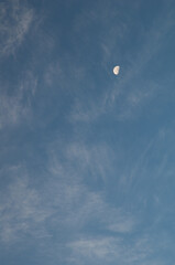 Moon and clouds in the Langue de Barbarie National Park. Saint-Louis. Senegal.