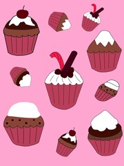 set of cupcakes