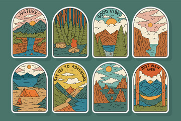 sticker badge nature vector illustration design