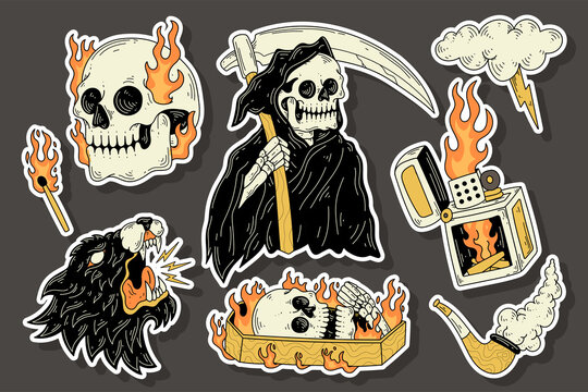 old school sticker vector illustration design