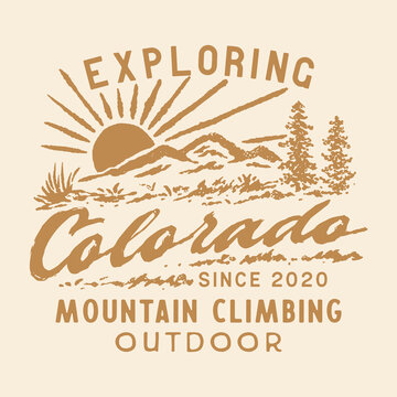 explore illustration Colorado design outdoor vintage badge