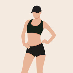 vector illustration woman doing exercise. Isolated background.
