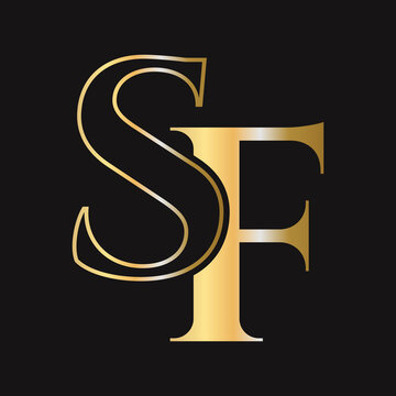 Initial letter SF, FS logo design vector template. Monogram SF logotype luxury symbol