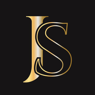 Initial letter JS, SJ logo design vector template. Monogram JS logotype luxury symbol