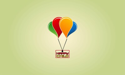 balloon colorfull concept design child logo
