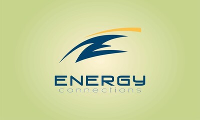 letter e abstract concept design energy logo