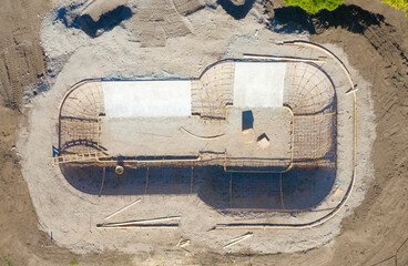 Skatepark being constructed in Banchory viewed from above