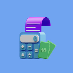 3d rendering calculator icon illustration