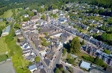 Aerial view of Banchory village in Aberdeenshire