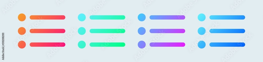 Poster menu list or website menu icon in gradient colors. basic app ui page symbol.