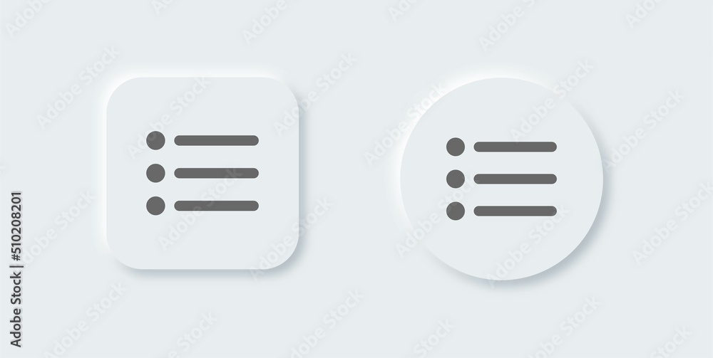 Poster menu list or website menu icon in neomorphic design style. basic app ui page symbol.