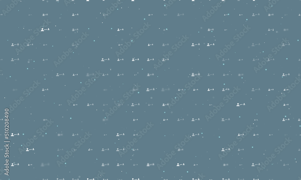 Poster seamless background pattern of evenly spaced white social distance symbols of different sizes and op