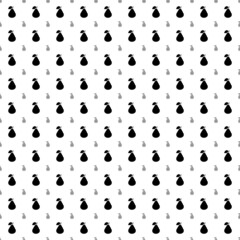 Square seamless background pattern from black pear symbols are different sizes and opacity. The pattern is evenly filled. Vector illustration on white background