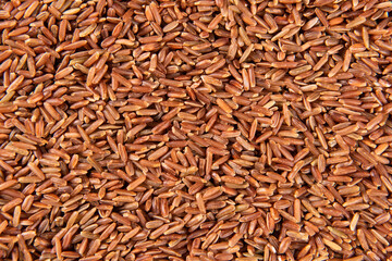 closeup raw red rice texture background