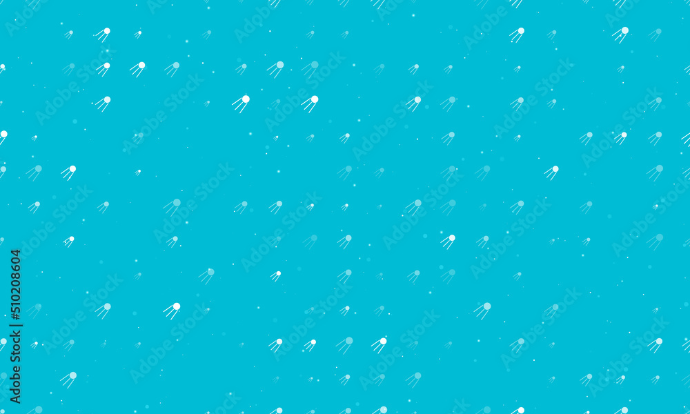 Aufkleber seamless background pattern of evenly spaced white satellite symbols of different sizes and opacity.