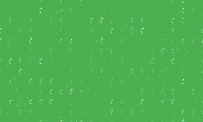 Seamless background pattern of evenly spaced white table lamp symbols of different sizes and opacity. Vector illustration on green background with stars