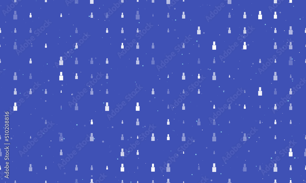 Poster seamless background pattern of evenly spaced white nail polish symbols of different sizes and opacit