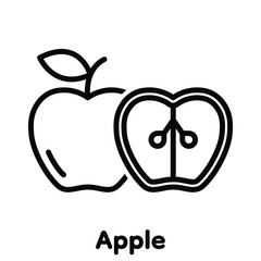 Apple linear icon, Vector, Illustration.