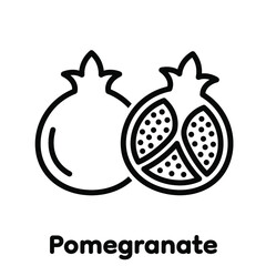 Pomegranate linear icon, Vector, Illustration.