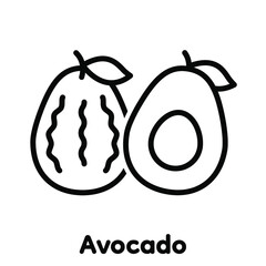 Avocado linear icon, Vector, Illustration.