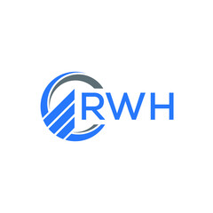 RWH Flat accounting logo design on white background. RWH creative initials Growth graph  letter logo concept. RWH business finance logo design.