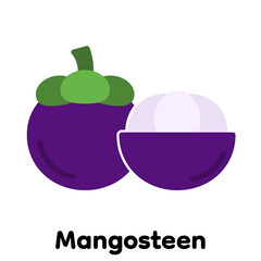 Mangosteen icon, Vector, Illustration .