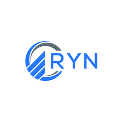 RYN Flat accounting logo design on white  background. RYN creative initials Growth graph letter logo concept. RYN business finance logo design.