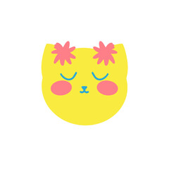 Digital icons with funny cat