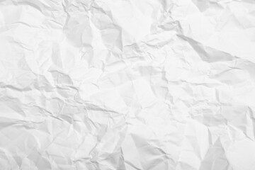 Sheet of white crumpled paper as background, closeup
