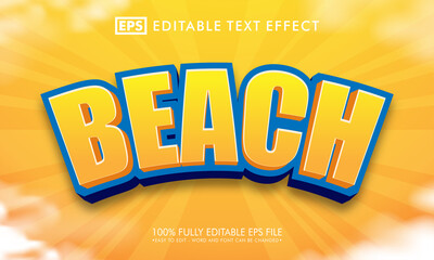 Beach editable text effect