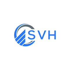 SVH Flat accounting logo design on white  background. SVH creative initials Growth graph letter logo concept. SVH business finance logo design.