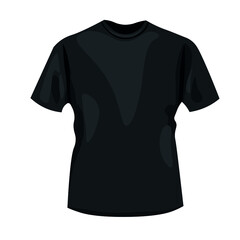 Stylish black t-shirt on white background, front view