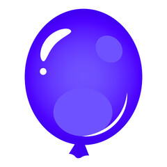 Violet balloon on white background