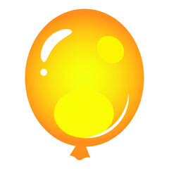 Yellow balloon on white background