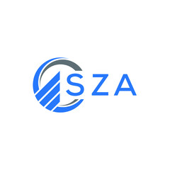 SZA Flat accounting logo design on white  background. SZA creative initials Growth graph letter logo concept. SZA business finance logo design. - obrazy, fototapety, plakaty