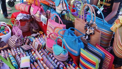 colorful bags at the market
