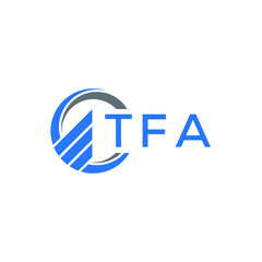 TFA Flat accounting logo design on white  background. TFA creative initials Growth graph letter logo concept. TFA business finance logo design.
