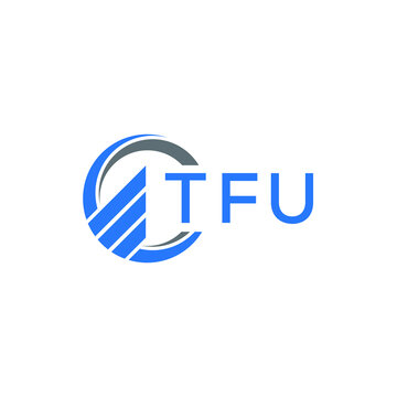 TFU Flat accounting logo design on white   background. TFU creative initials Growth graph letter logo concept. TFU business finance logo design.