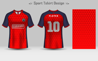 Football Jersey Geometric Pattern Mockup Template Sport T-shirt Design