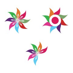 Naklejka premium Beauty florist vector icon design template