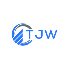 TJW Flat accounting logo design on white  background. TJW creative initials Growth graph letter logo concept. TJW business finance logo design.