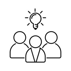 Black line icon for Teamwork
